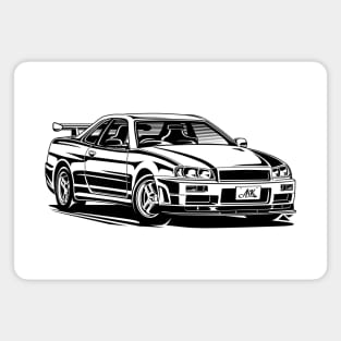 EUROBEAT INTENSIFIES - SKYLINE GTR R34 full-body version Magnet